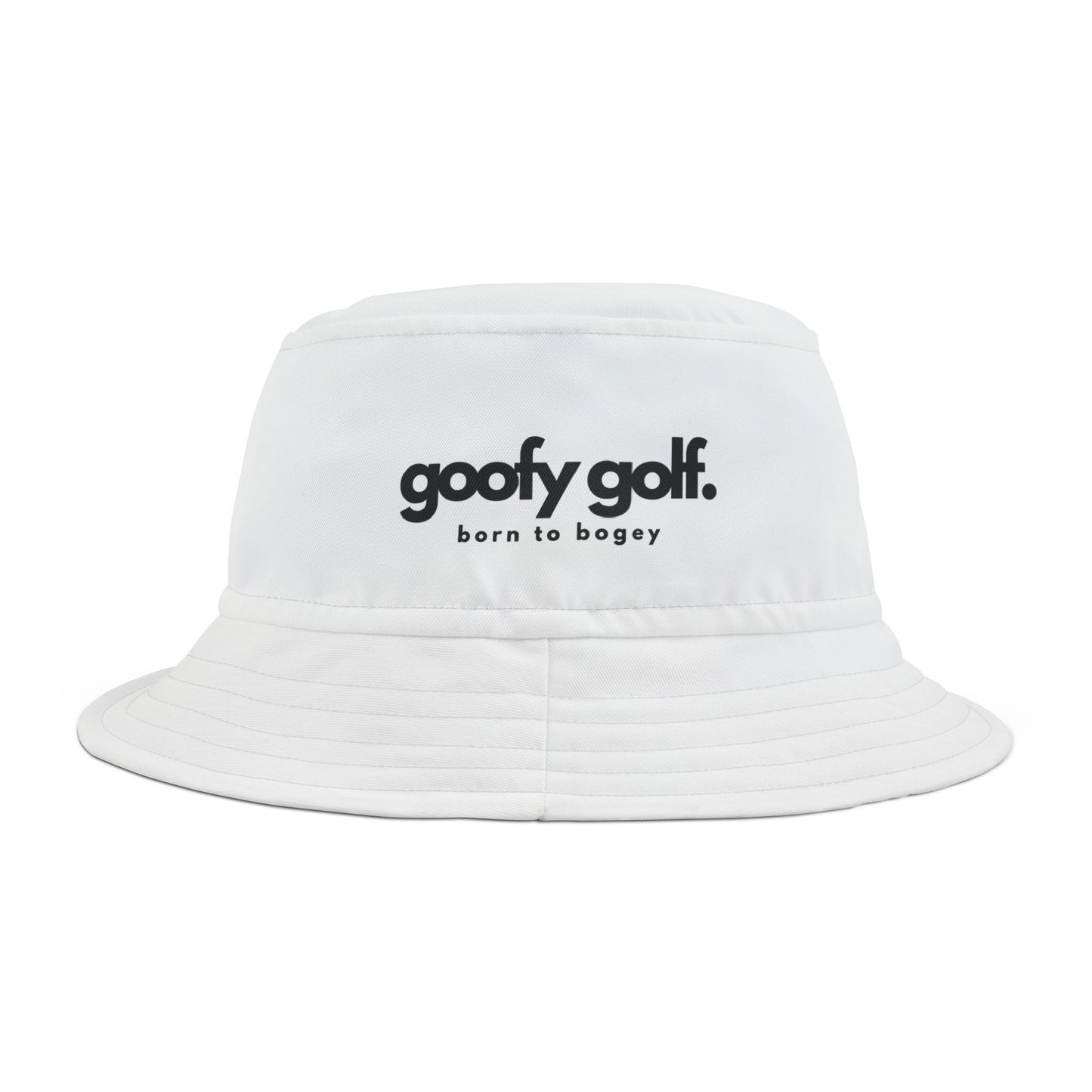 Goofy Golf White Bucket Hat - "Born to Bogey" Edition
