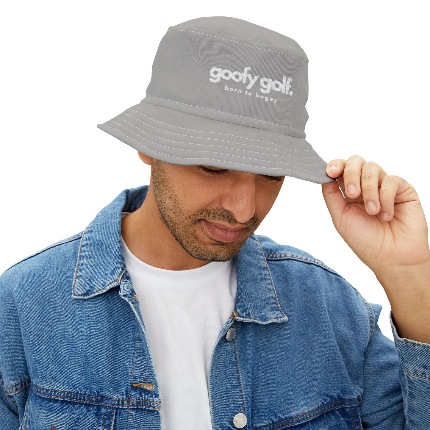 Goofy Golf Light Gray Bucket Hat - "Born to Bogey" Edition